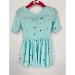 Dotdotsmile Girls Dress Size 12/24 Months Blue with Multi Color Half Circles NWT